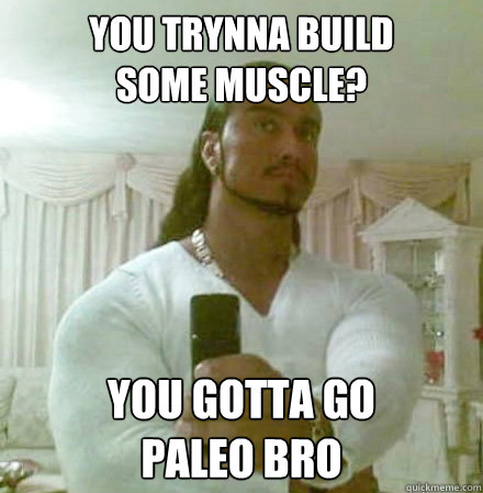 You Trynna build
some muscle? You gotta go
paleo bro  Guido Jesus