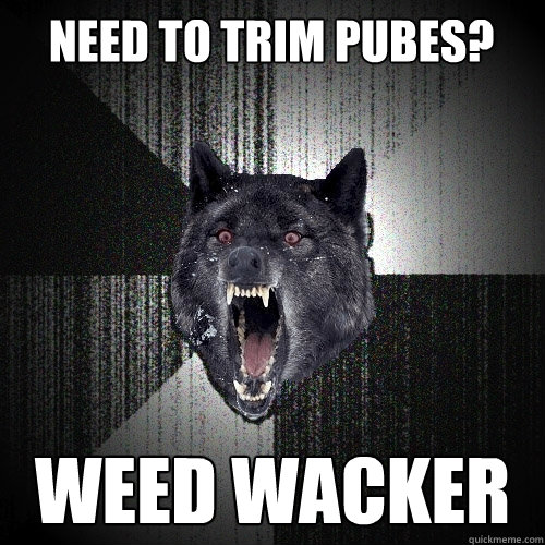 Need to trim pubes? Weed wacker  Insanity Wolf