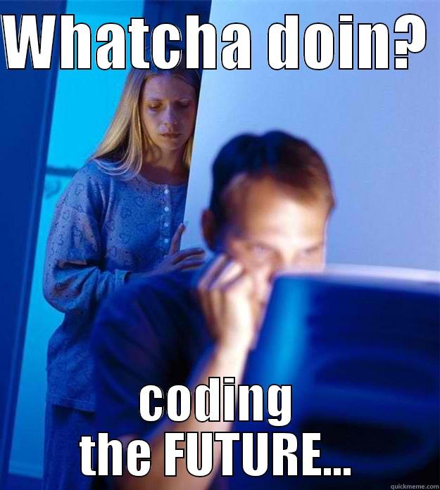 WHATCHA DOIN?  CODING THE FUTURE... Redditors Wife
