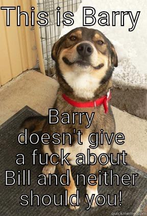 THIS IS BARRY  BARRY DOESN'T GIVE A FUCK ABOUT BILL AND NEITHER SHOULD YOU! Good Dog Greg