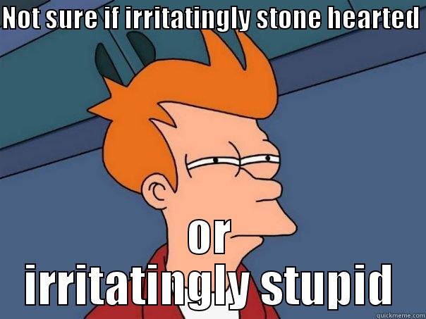 NOT SURE IF IRRITATINGLY STONE HEARTED OR IRRITATINGLY STUPID Futurama Fry