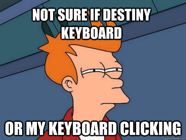 NOT SURE IF DESTINY KEYBOARD OR MY KEYBOARD CLICKING  Futurama Fry