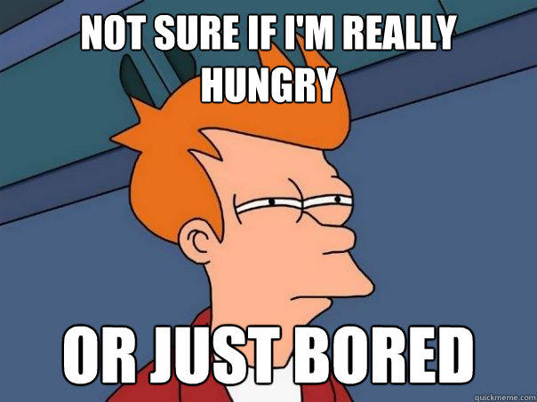 not sure if i'm really hungry or just bored  Futurama Fry