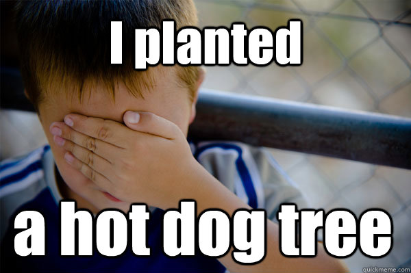 I planted a hot dog tree - I planted a hot dog tree  Confession kid