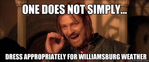 One does not simply... Dress appropriately for williamsburg weather - One does not simply... Dress appropriately for williamsburg weather  Mordor