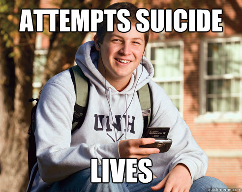 Attempts suicide lives  College Freshman