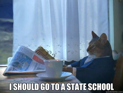  I should go to a state School -  I should go to a state School  The One Percent Cat