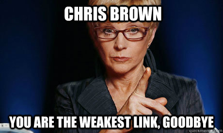 Chris Brown  you are the weakest link, goodbye  