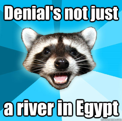 Denial's not just a river in Egypt - Denial's not just a river in Egypt  Lame Pun Coon