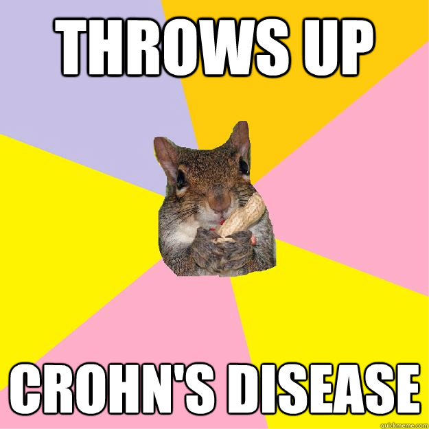 THROWS UP Crohn's Disease   Hypochondriac Squirrel