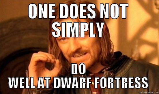 ONE DOES NOT SIMPLY DO WELL AT DWARF FORTRESS Boromir