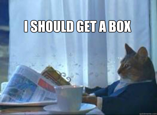 I should get a box  - I should get a box   I should buy a boat cat