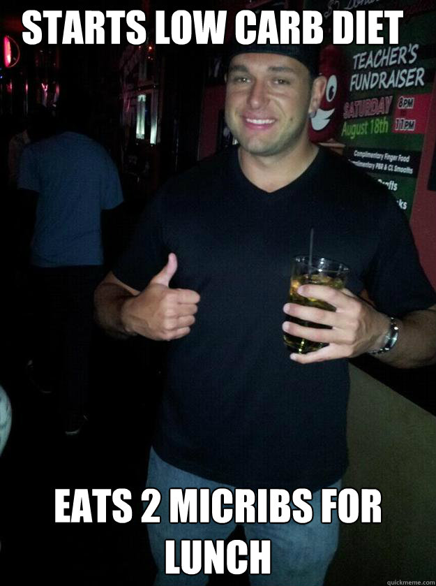 Starts Low carb diet EATS 2 MICRIBS FOR LUNCH - Starts Low carb diet EATS 2 MICRIBS FOR LUNCH  Misc