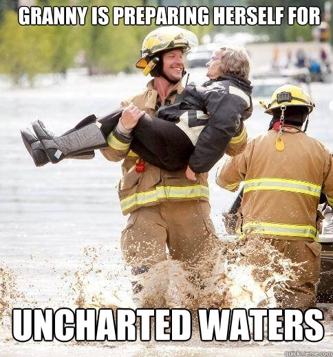 Granny is preparing herself for Uncharted Waters  