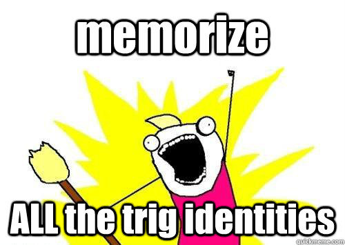 memorize ALL the trig identities  x all the y
