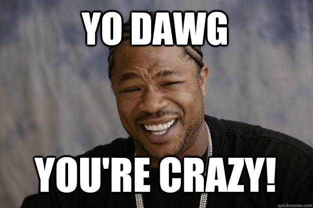 Yo dawg  YOU'RE CRAzy! - Yo dawg  YOU'RE CRAzy!  Xzibit meme