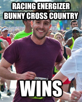 Racing energizer bunny cross country Wins  Ridiculously photogenic guy