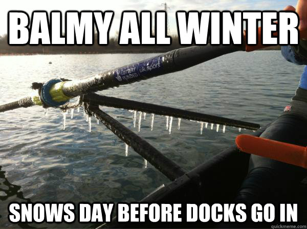 balmy all winter snows day before docks go in - balmy all winter snows day before docks go in  Winter Rowing
