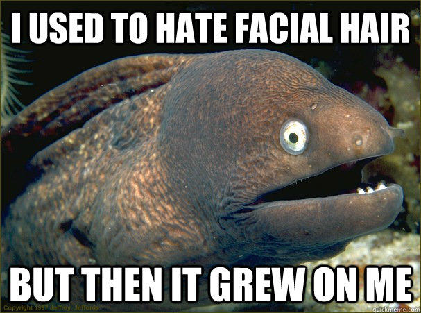 I used to hate facial hair but then it grew on me  Bad Joke Eel