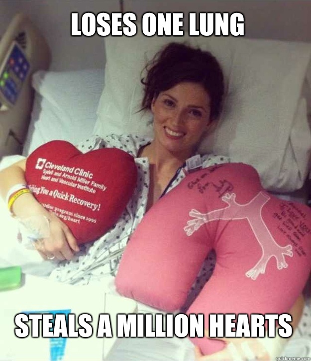 Loses one lung Steals a million hearts  Ridiculously Photogenic Surgery Girl