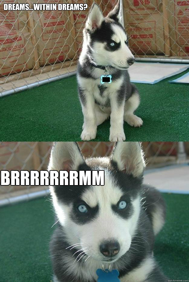 Dreams...within dreams? BRRRRRRRMM  Insanity puppy