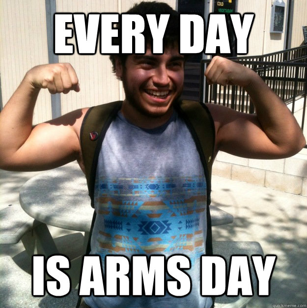 every day is arms day sebag quickmeme