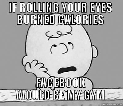 IF ROLLING YOUR EYES BURNED CALORIES FACEBOOK WOULD BE MY GYM Misc