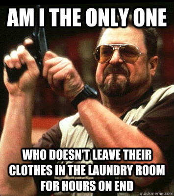 AM I THE ONLY ONE  who doesn't leave their clothes in the laundry room for hours on end - AM I THE ONLY ONE  who doesn't leave their clothes in the laundry room for hours on end  Misc