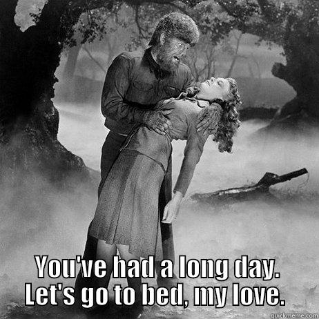  YOU'VE HAD A LONG DAY. LET'S GO TO BED, MY LOVE.  Misc