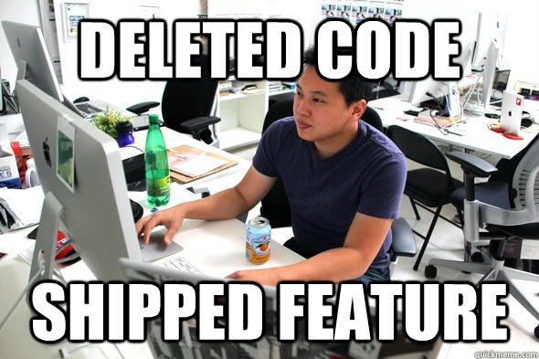deleted code shipped feature  