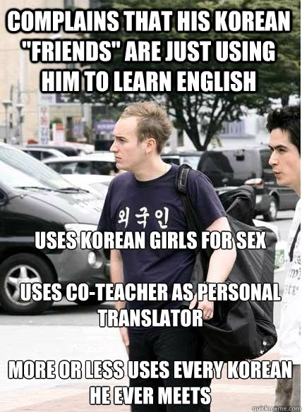Complains that his korean 