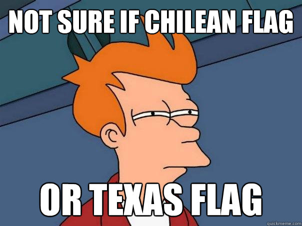 Not sure if Chilean flag or Texas flag  Futurama Fry