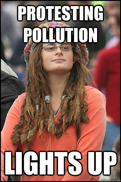 Protesting Pollution Lights up  College Liberal