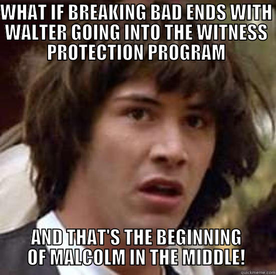 WHAT IF BREAKING BAD ENDS WITH WALTER GOING INTO THE WITNESS PROTECTION PROGRAM AND THAT'S THE BEGINNING OF MALCOLM IN THE MIDDLE! conspiracy keanu