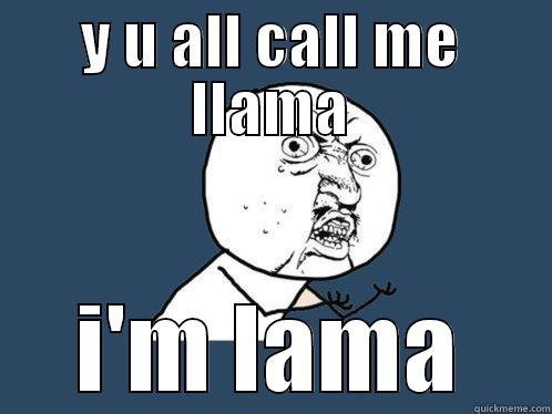 Y U ALL CALL ME LLAMA I'M LAMA Y U No