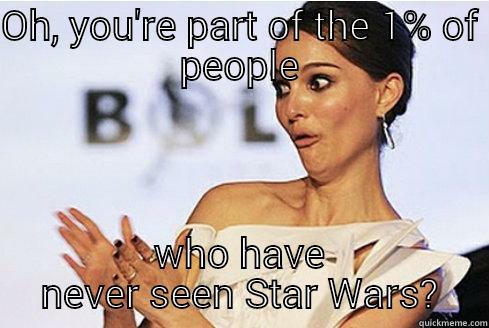 OH, YOU'RE PART OF THE 1% OF PEOPLE WHO HAVE NEVER SEEN STAR WARS? Misc
