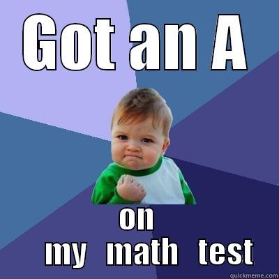 GOT AN A ON     MY   MATH   TEST Success Kid