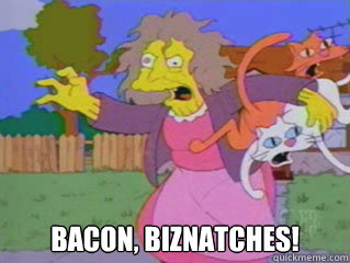  Bacon, Biznatches!  Crazy Cat Lady