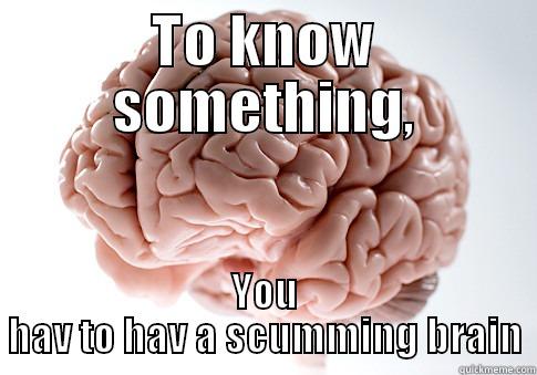 TO KNOW SOMETHING, YOU HAVE TO HAVE A SCUMMING BRAIN Scumbag Brain