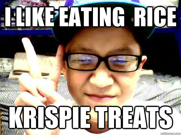 i like eating  rice krispie treats  