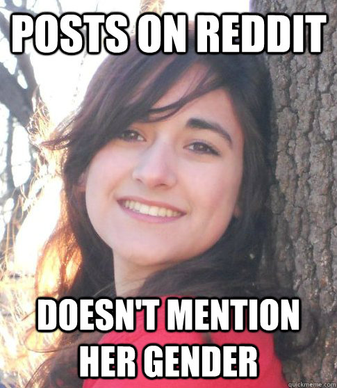 posts on reddit doesn't mention her gender  