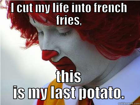 Sad potato - I CUT MY LIFE INTO FRENCH FRIES, THIS IS MY LAST POTATO. Misc