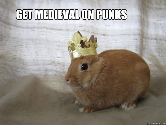 Get medieval on punks
  Renaissance Rabbit