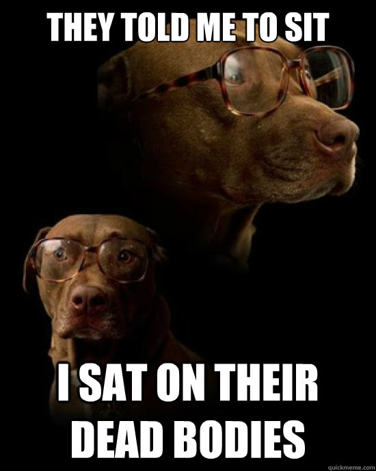 They told me to sit I sat on their dead bodies  Karate Kyle Dog