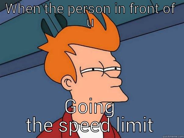 WHEN THE PERSON IN FRONT OF U GOING THE SPEED LIMIT Futurama Fry
