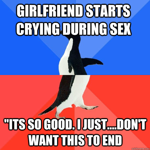 Girlfriend starts crying during sex 