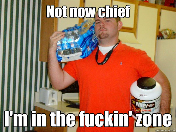 Not now chief I'm in the fuckin' zone - Not now chief I'm in the fuckin' zone  Guidette