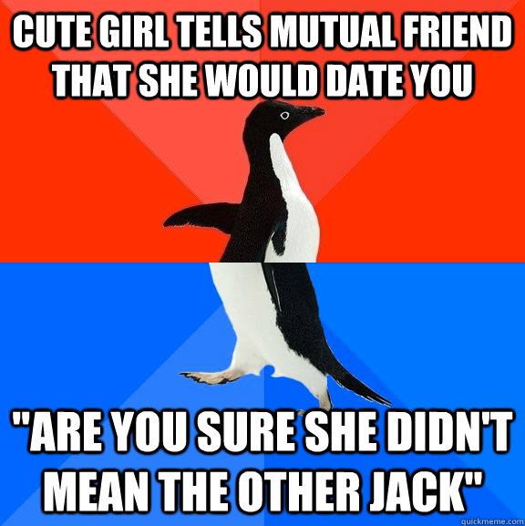 cute girl tells mutual friend that she would date you 