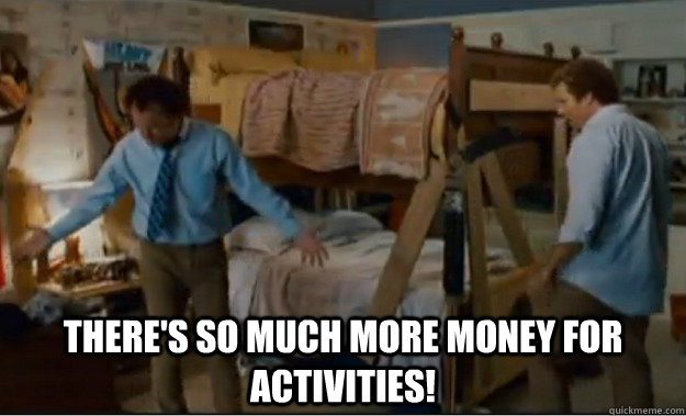  There's so much more money for activities!  Stepbrothers Activities