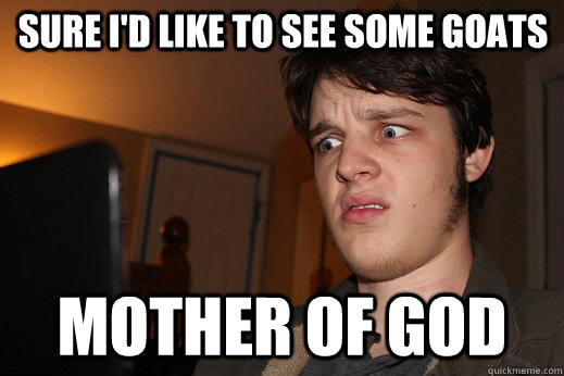 SURE I'D LIKE TO SEE SOME GOATs mother of god  